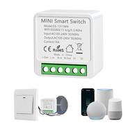 Interrupteur WIFI, Interrupteur Intelligents Alexa, Interrupteure Connecté avec Tuya et Smart Life APP, Mini Smart Switch Module, Montage Encastré, Conducteur Neutre Nécessaire