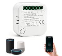 Interrupteur WiFi Sans Neutre, Interrupteur Connecté, Mini Smart Switch | Interrupteur Alexa compatible avec Alexa et Google Assistant, Mini Interrupteur Intelligent Module avec Tuya et Smart Life