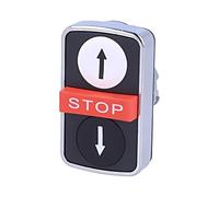 Interrupteur ZB4BA71124 : triple tige de 22 mm. Pos : 1 noir/rouge/blanc manq...