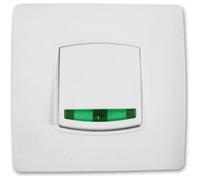 Interrupteur ZENITECH avec bouton poussoir voyant vis + griffes Diwone - Blanc
