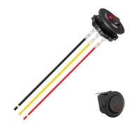 Interrupteurs allumés et désactivés, commutateurs 12V - Rocker 12V 3 VOYAGES ROUNDS | Électronique RV avec des pistes pré-câblées, LED rouge éclairée sur les accessoires intérieurs OFF pour RV