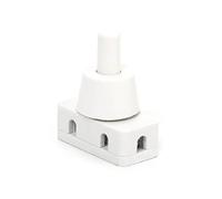 Interrupteurs d'alimentation bouton-poussoir marche/arrêt pour lampes domestiques champ industriel 10A 2 broches pression verrouillage Interrupteur Bouton Momentané Bouton(White)