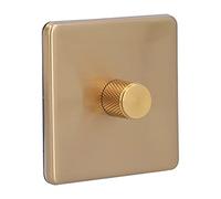 Interrupteurs de Gradation AC 220V en Acier Inoxydable, Interrupteur en Laiton de Type à Bouton avec Doré à Rayures Interrupteurs de Variateur D'intensité de Usage Domestique