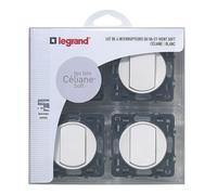 Interrupteurs va et vient - LEGRAND - Lot de 4 - 10 A - Blanc - Intérieur - Filaire