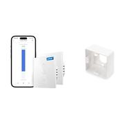 Interrupteurs Volet Roulant Connectés Meross, 2 Interrupteurs Tactiles Compatibles Alexa, Montage en Saillie pour Boîte de Jonction/Prise Réseau