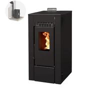 Interstoves – Poêle à granulés GIOIA 9 Étanche + Kit ventouse (sortie façade) Noir