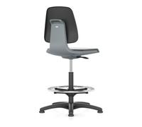 Interstuhl bimos Chaise de travail Labsit avec patins au sol et anneau repose-pieds, coque d’assise anthracite en mousse intégrale Quantité:1