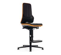 Interstuhl Chaise d'atelier pivotante Neon patins + marchepied sans élément rembourrage gri Quantité:1