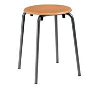 Interstuhl Tabouret empilable H. d'assise 500 mm D. siège 300 mm tube rond anthracite hêtre Quantité:1