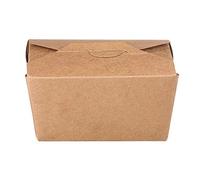 Intertan QF3000 Lot de 50 boîtes alimentaires rectangulaires avec couvercle pliant, couleur naturelle, capacité 3000 ml, longueur 19,5 cm, largeur 14 cm, hauteur 9 cm