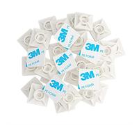 intervisio 200 Pièces Embases Adhesive pour Attache de Cable, 19mm x 19 mm, Blanc, Serre-Câbles Auto Adhésif, Support de Serre Câble Plastique, Embase pour Collier de Serrage