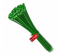 intervisio Collier de Serrage 200 mm x 4,8 mm, Attache Câble, Serre Câbles Rilsan Nylon, Colliers Serre-Cable 200mm, Couleur Vert, Lot de 100 Pièces