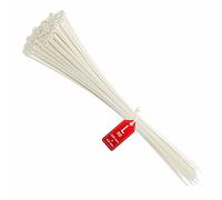 intervisio Collier de Serrage Grande Taille 530 mm x 4,8 mm, Attache Câble, Serre Câbles Grand Rilsan Nylon, Colliers Serre-Cable 530mm, Blanc, Lot de 100 Pièces S530x48