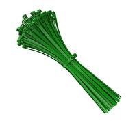 intervisio Collier de Serrage Réutilisable Plastique, 200 mm x 7,6 mm, Attache Câble Réutilisables, Serre Câbles Rilsan Nylon, Colliers Serre-Cable 200mm, Vert, Lot de 100 Pièces
