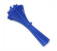 intervisio Collier de Serrage Réutilisable Plastique, 200 mm x 7,6 mm, Attache Câble Réutilisables, Serre Câbles Rilsan Nylon, Colliers Serre-Cable 200mm, Bleu, Lot de 100 Pièces