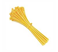 intervisio Collier de Serrage Réutilisable Plastique, 200 mm x 7,6 mm, Attache Câble Réutilisables, Serre Câbles Rilsan Nylon, Colliers Serre-Cable 200mm, Jaune, Lot de 100 Pièces