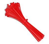 intervisio Collier de Serrage Réutilisable Plastique, 350 mm x 7,6 mm, Attache Câble Réutilisables, Serre Câbles Rilsan Nylon, Colliers Serre-Cable 350mm, Rouge, Lot de 100 Pièces