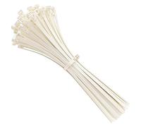 intervisio Collier de Serrage Réutilisable Plastique, 350 mm x 7,6 mm, Attache Câble Réutilisables, Serre Câbles Rilsan Nylon, Colliers Serre-Cable 350mm, Blanc, Lot de 100 Pièces