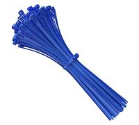 intervisio Collier de Serrage Réutilisable Plastique, 350 mm x 7,6 mm, Attache Câble Réutilisables, Serre Câbles Rilsan Nylon, Colliers Serre-Cable 350mm, Bleu, Lot de 100 Pièces