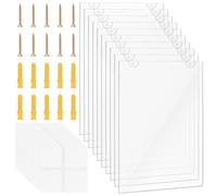 INTERWARM 10 porte Panneau Acrylique Porte Affiches Mural en Plastique | 21.6x28cm Porte Documents Présentoir en Acrylique avec Ruban Adhésif Double Face Vis pour Magasin Restaurant Bureau Maison