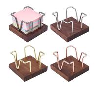 INTERWARM 4 porte Notes Adhésives Distributeur de Blocs Notes Adhésifs Bois | Idéal pour la rentrée scolaire, ce porte notes adhésives organise Post-it et petits accessoires sur le bureau à l’école