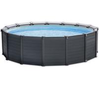INTEX 26384GS Frame Pool 478x124cm Graphite Set Pompe à sable Échelle Bâche de protection