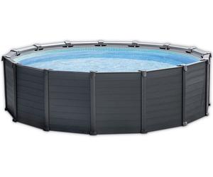 INTEX 26384GS Frame Pool 478x124cm Graphite Set Pompe à sable Échelle Bâche de protection