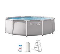 Kit Piscine hors sol tubulaire INTEX - Pris Frame - 366 x 99 cm - Ronde (Pompe, cartouche et échelle) - 26716ND