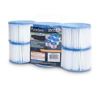 Intex 29011E Type S1 PureSpa Easy Set Pool Spa Hot Tub Filter Replacement Cartridges (Pack of 6), Blue and White