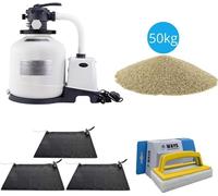 Intex - 3x chauffage de piscine & pompe à sable 3500 L/u & sable de filtration 50 kg & brosse à récurer WAYS