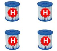 Intex 4 Cartouches de Filtration pour Filtre Piscine Type H
