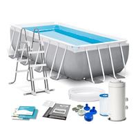 INTEX PRISM FRAME Piscine rectangulaire 400 × 200 × 100 cm avec filtration 12V 26788GN