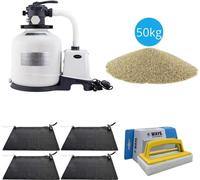 Intex - 4x chauffage de piscine & pompe à sable 3500 L/u & sable de filtration 50 kg & brosse à récurer WAYS
