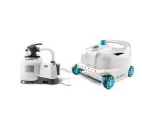Intex filtre à sable sx2800 8m3/h pour piscine jusqu'à 56m3 & robot aspirateur fond et parois zx300