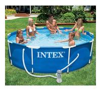 INTEX METAL FRAME Piscine 366 x 76 cm avec systeme de filtration 12 V 28212GN