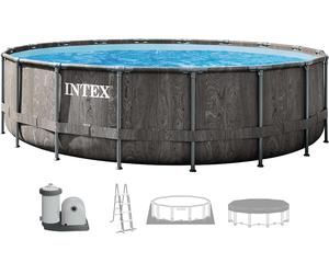 INTEX GREYWOOD PRISM FRAME Piscine ronde 549 × 122 cm avec filtration a cartouche 12V 2674