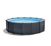 INTEX 26384GS Frame Pool 478x124cm Graphite Set Pompe à sable Échelle Bâche de protection