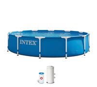 Intex kit piscinette Metal Frame Ronde Tubulaire (ø) 3,66 x (h) 0,76m