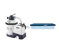 Intex Krystal Clear 26642 Filtre à Sable SX925 Blanc 2000 l/h & 28039 - Bâche Protection pour Piscine Rectangulaire Tubulaire 4M50 X 2M20