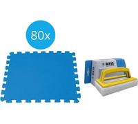 Intex - Pack économique - Dalles de piscine - 10 paquets de 8 dalles - 20m² & brosse à récurer WAYS