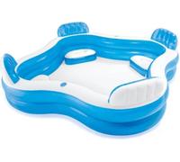 Intex Pools Piscine gonflable carrée Family Lounge 229×229×66 cm – 4 sièges (56475)