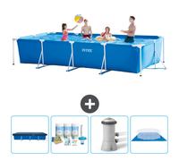 Intex Piscine Cadre Rectangulaire - 450 x 220 x 84 cm - Bleue