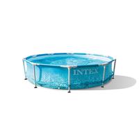 INTEX - Piscine hors-sol tubulaire ronde Ø3,05 x 0,76 m - kit complet avec épurateur 1 m³/h - liner effet fond marin - montage rapide 30 min - jardin famille enfants