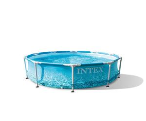 INTEX - Piscine hors-sol tubulaire ronde Ø3,05 x 0,76 m - kit complet avec épurateur 1 m³/h - liner effet fond marin - montage rapide 30 min - jardin famille enfants