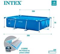 Intex Pools Piscine tubulaire rectangulaire Metal Frame Junior 300 x 200 x 75 cm Bleu