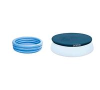 Intex piscinette Bleu Cristal & 28020 Easy Pool Cover, PVC, Bleu, 244 cm
