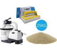 Intex - Pompe à sable 5700 L/u & sable de filtration 25 kg & brosse à récurer WAYS