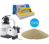 Intex - Pompe à sable 7900 L/u & sable de filtration 75 kg & brosse à récurer WAYS