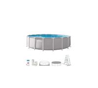 Intex Piscine 26732ND 5,49 m x 1,22 m à Structure Prism Premium Comprend Une Pompe de Filtration, Une échelle de sécurité, Une bâche de Sol et Une Couverture de Piscine