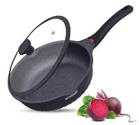INTIGNIS Grande poêle profonde antiadhésive avec couvercle 30 cm 6 L | 3-en-1 : poêle, sauteuse et mini-wok ; fond inox, revêtement céramique GREBLON, induction, sans produits chimiques